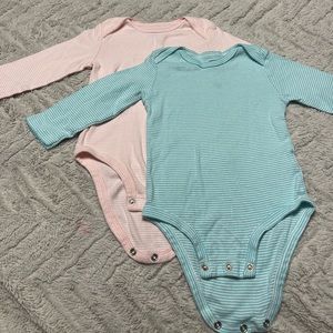 Carters 18 month striped long sleeve onesies.